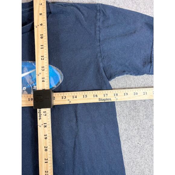 VTG Nike Center Swoosh Graphic Shirt Youth Large Navy Oval Logo Streetwear Y2K - Picture 3 of 5